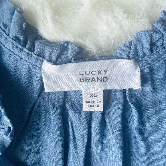 Lucky Brand Blue Tiered Sundress Sleeveless Midi - Picture 4 of 5